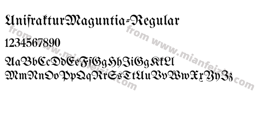 UnifrakturMaguntia-Regular字体预览