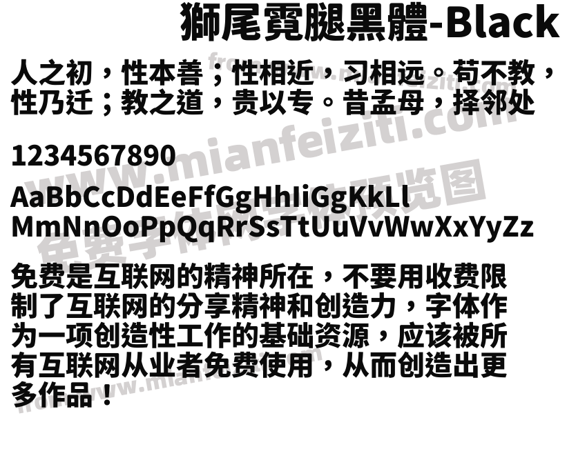 獅尾霓腿黑體-Black预览图2