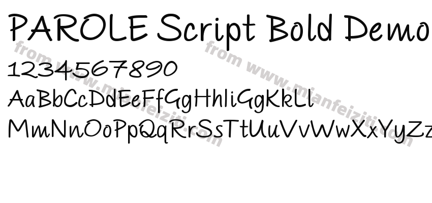 PAROLE Script Bold Demo字体预览