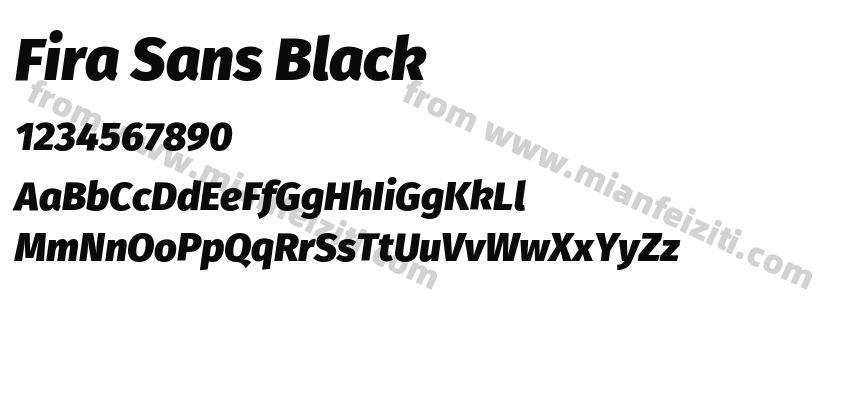 Fira Sans Black Italic预览图2