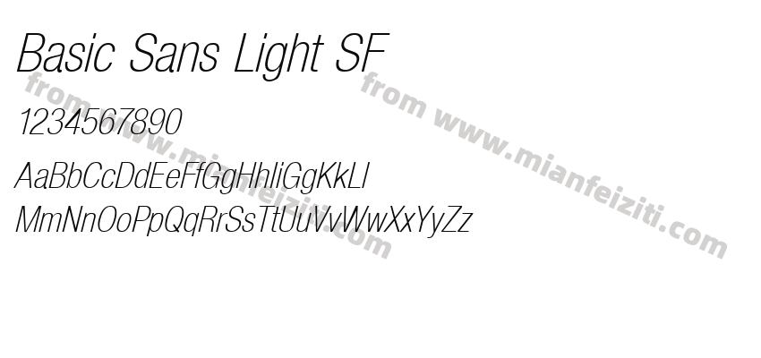Basic Sans Light SF Italic预览图2