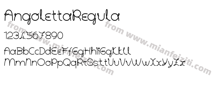 AngolettaRegula字体预览
