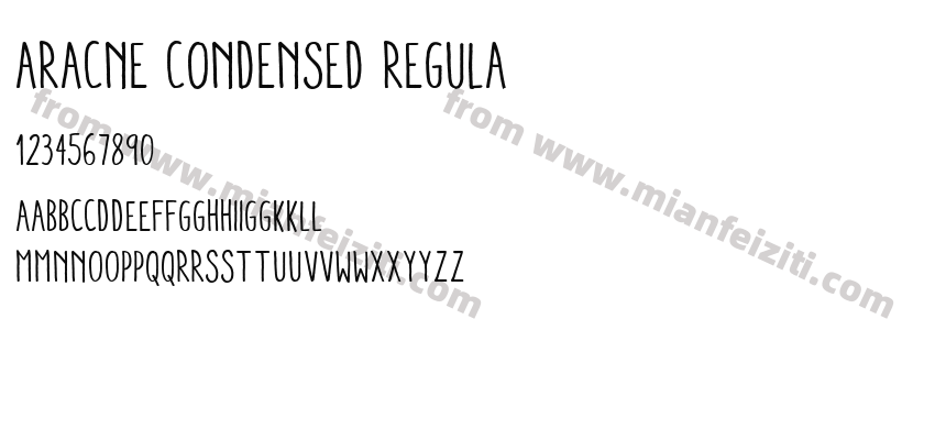 Aracne Condensed Regula字体预览