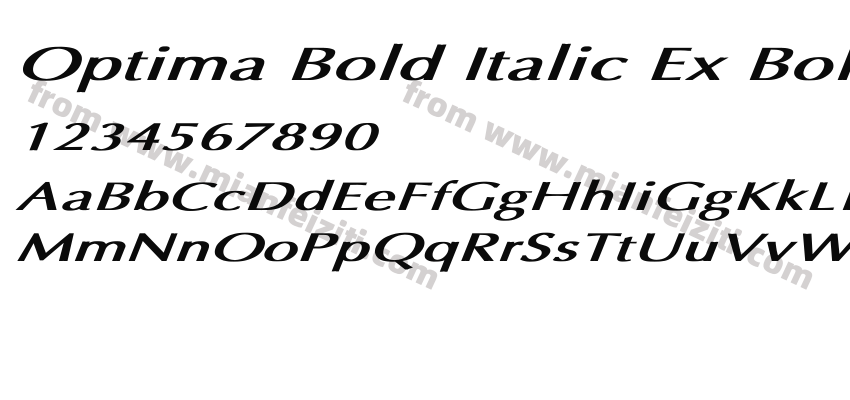 Optima Bold Italic Ex Bold Italic字体预览