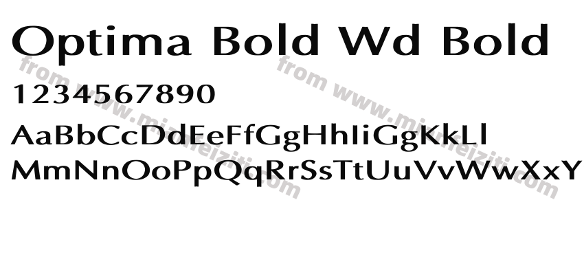 Optima Bold Wd Bold字体预览