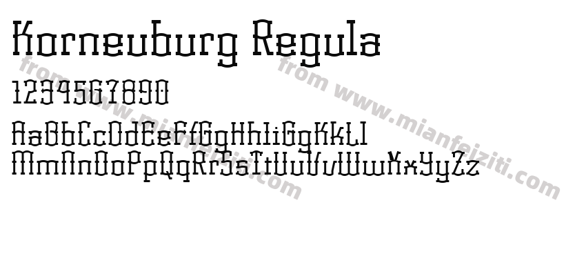 Korneuburg Regula字体预览