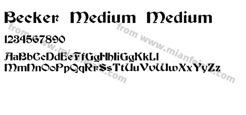 Becker Medium Medium字体预览