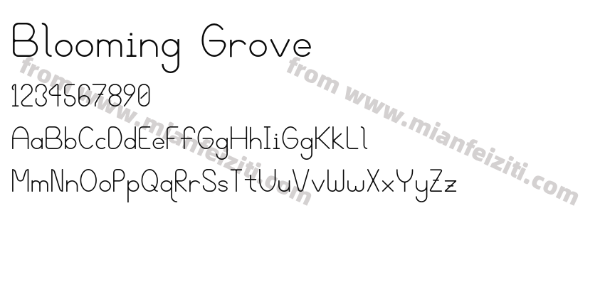 Blooming Grove字体预览