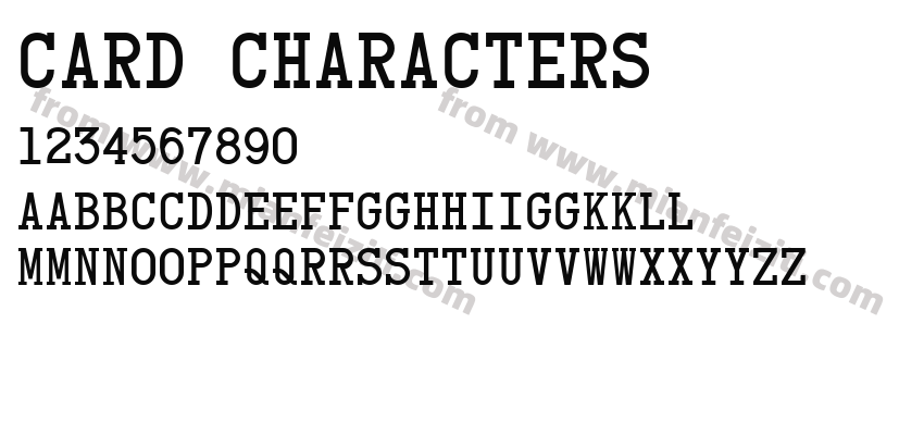 Card Characters字体预览
