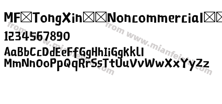MF TongXin (Noncommercial) Regular字体预览