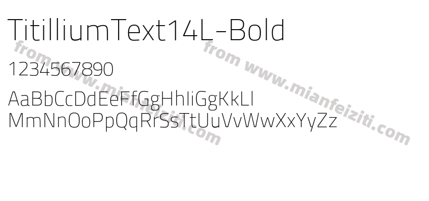 TitilliumText14L-Bold字体预览