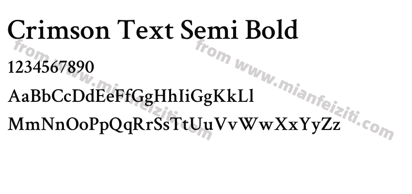 Crimson Text Semi Bold字体预览