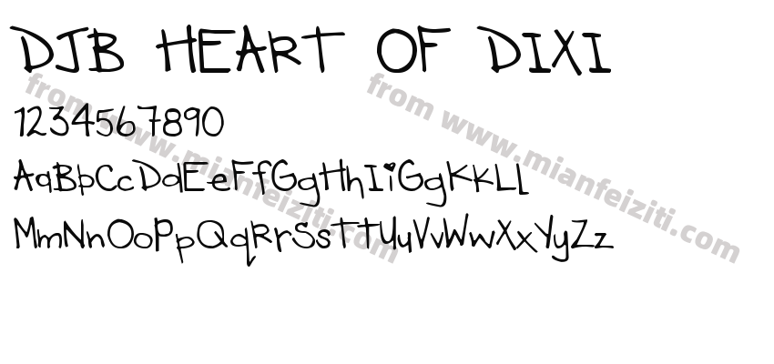 DJB HEART OF DIXI字体预览