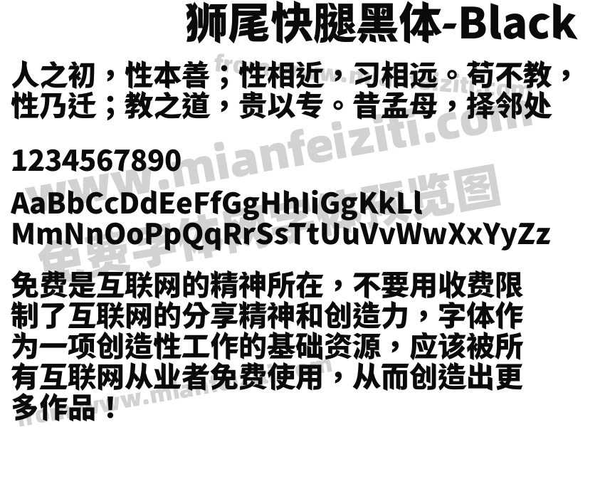 狮尾快腿黑体-Black预览图2