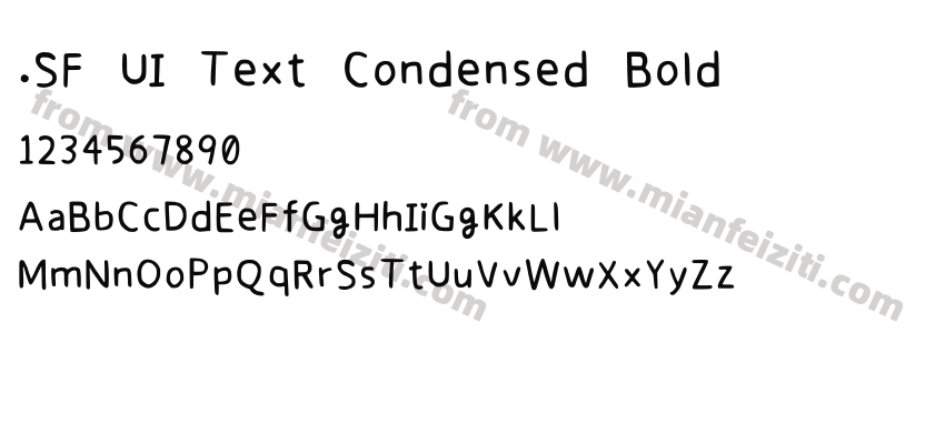 .SF UI Text Condensed Bold字体预览