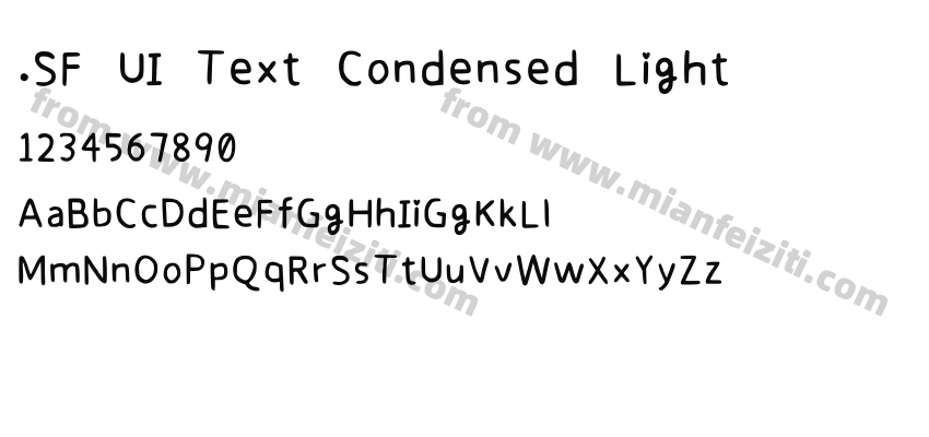.SF UI Text Condensed Light字体预览