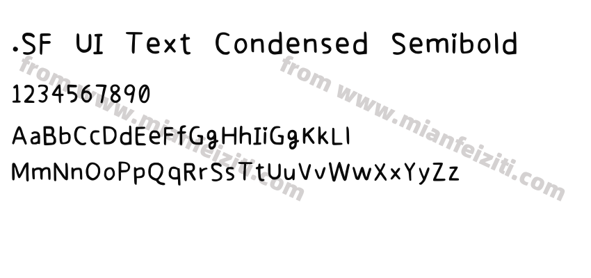 .SF UI Text Condensed Semibold字体预览