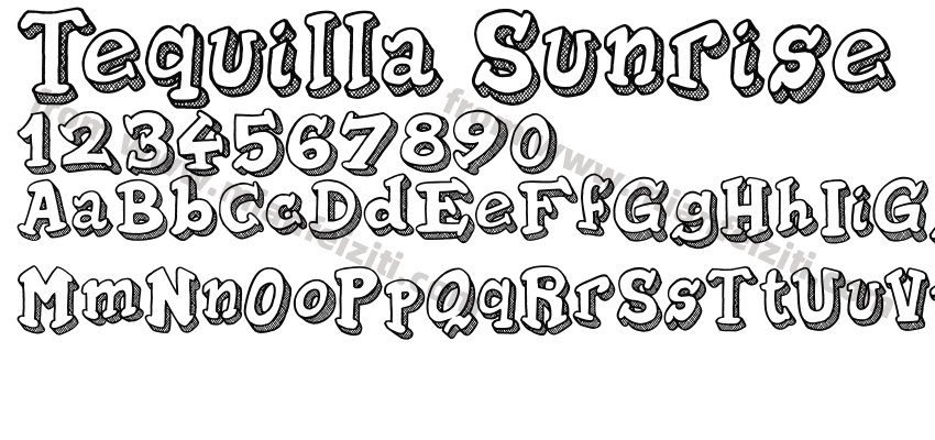 Tequilla Sunrise字体预览