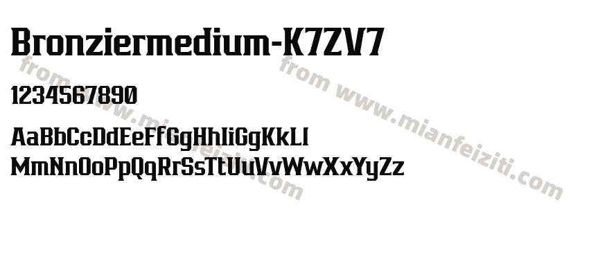 Bronziermedium-K7ZV7字体预览