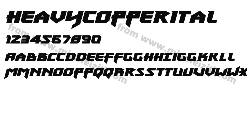heavycopperital字体预览