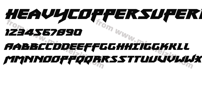 heavycoppersuperital字体预览