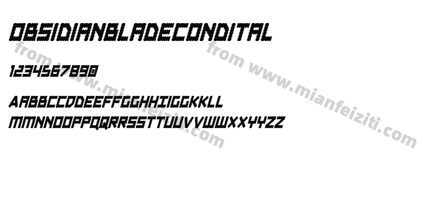 obsidianbladecondital字体预览