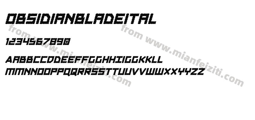 obsidianbladeital字体预览
