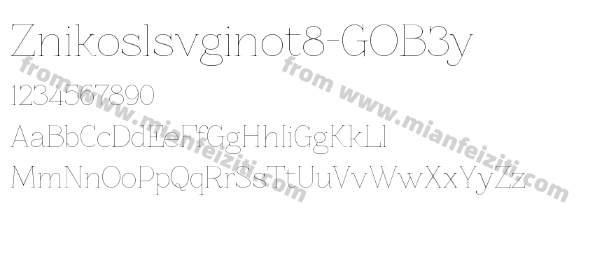 Znikoslsvginot8-GOB3y字体预览