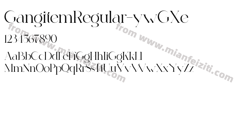 GangitemRegular-ywGXe字体预览