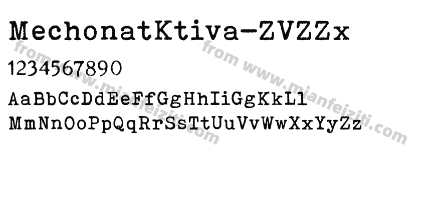 MechonatKtiva-ZVZZx字体预览