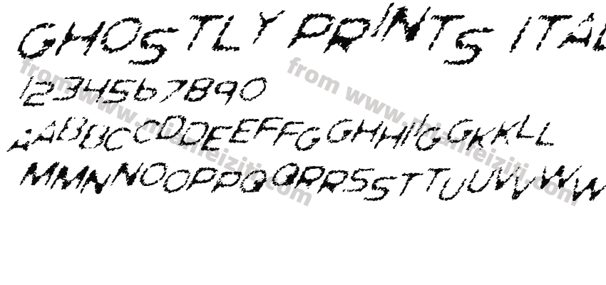 Ghostly Prints Italic字体预览
