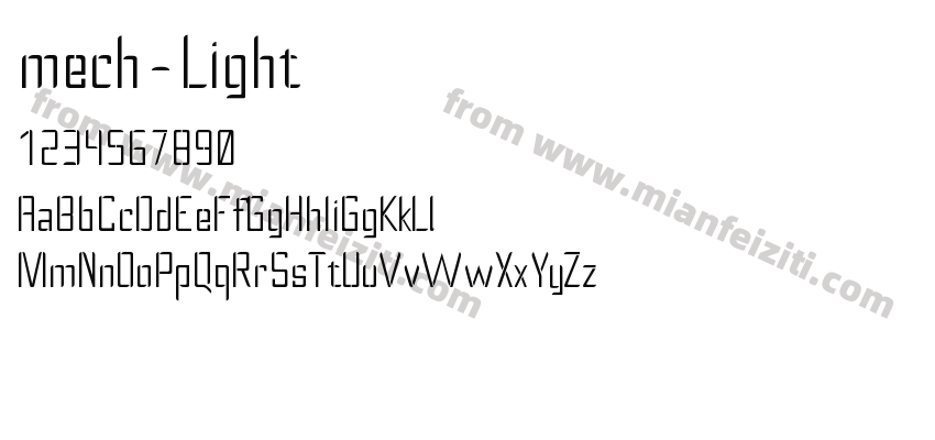 mech-Light字体预览
