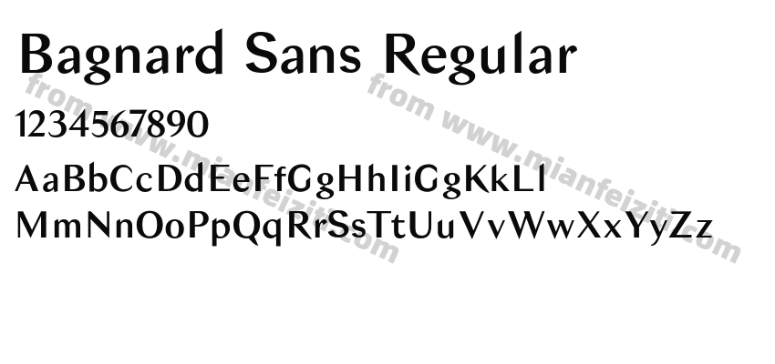 Bagnard Sans Regular字体预览