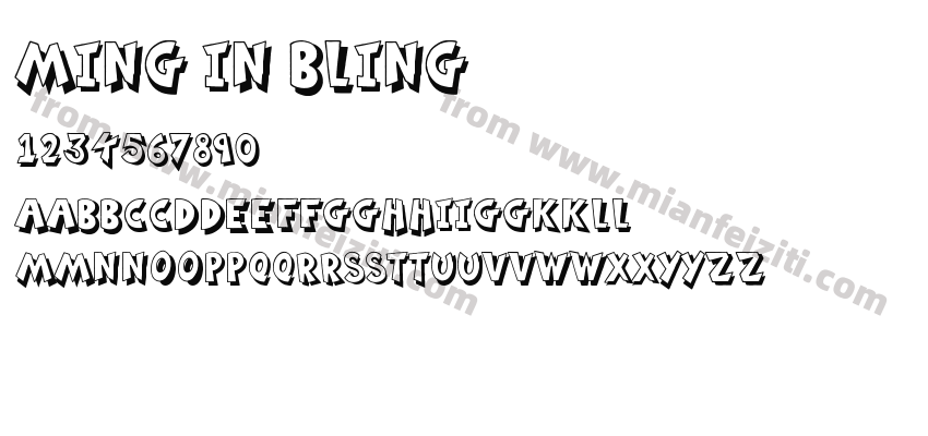 Ming in Bling字体预览