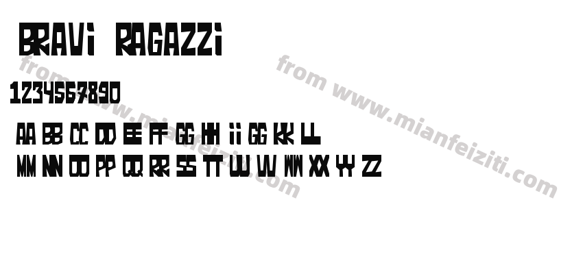Bravi Ragazzi字体预览