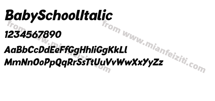 BabySchoolItalic字体预览