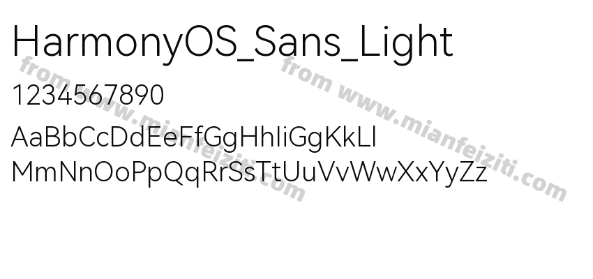 HarmonyOS_Sans_Light字体预览