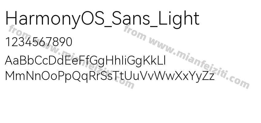 HarmonyOS Sans Light预览图2