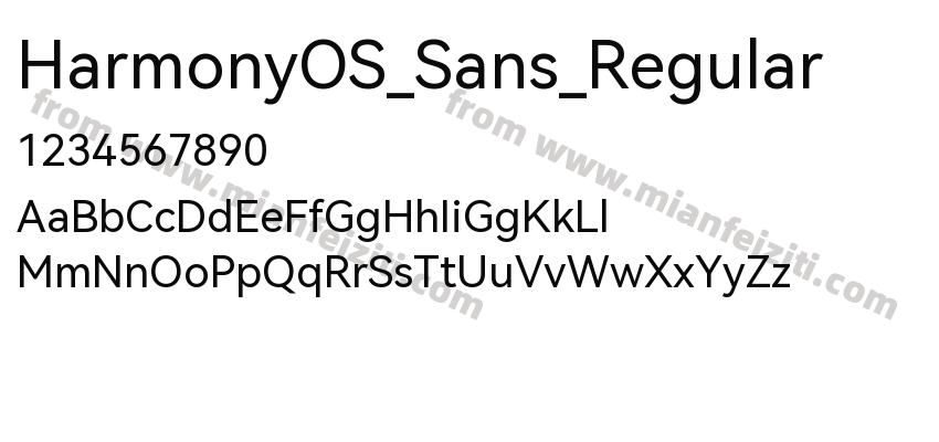 HarmonyOS_Sans_Regular字体预览