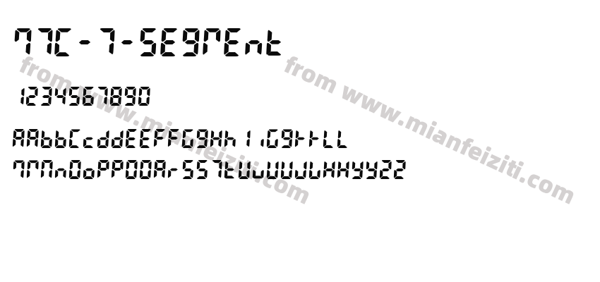 MTC-7-Segment字体预览