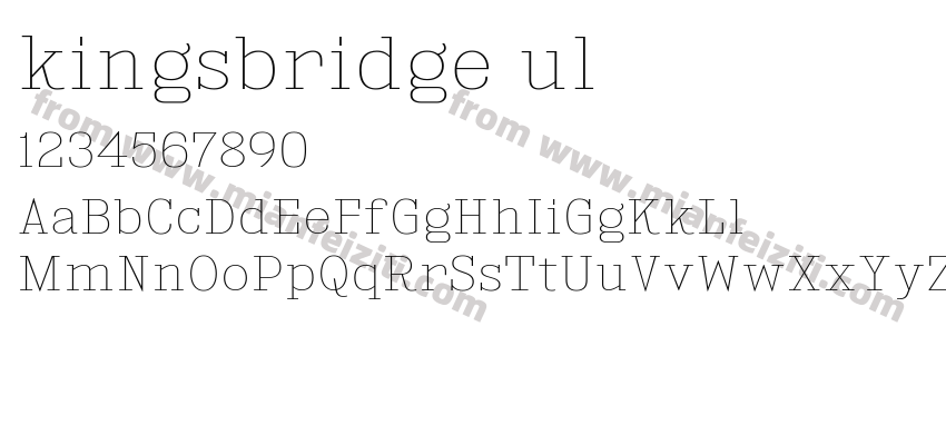 Kingsbridge Ul Regular字体预览