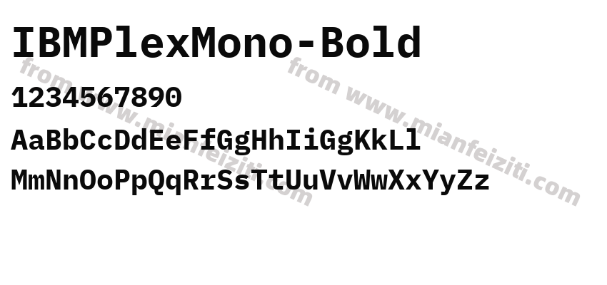 IBMPlexMono-Bold字体预览