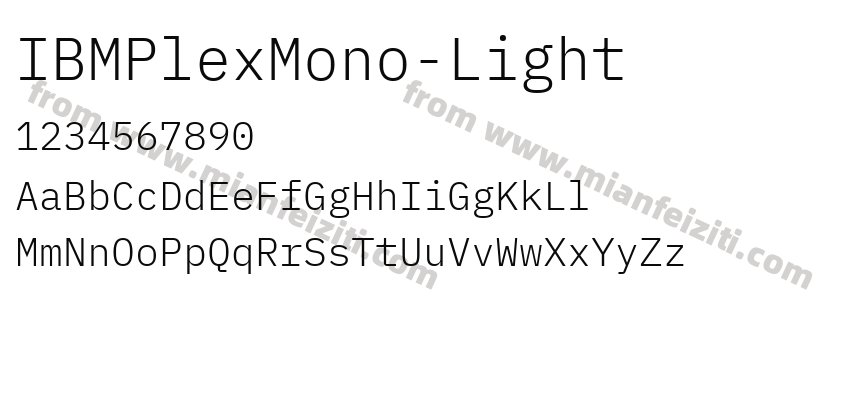 IBMPlexMono-Light字体预览
