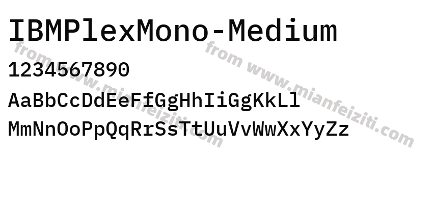 IBMPlexMono-Medium字体预览