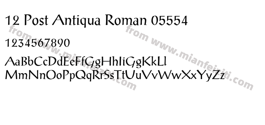 12 Post Antiqua Roman 05554字体预览