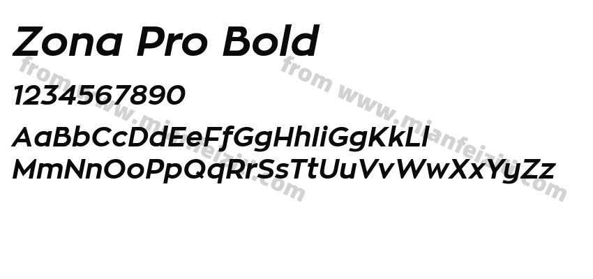 Zona Pro Bold字体预览