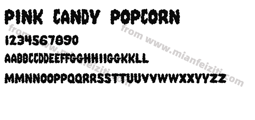 Pink Candy Popcorn字体预览
