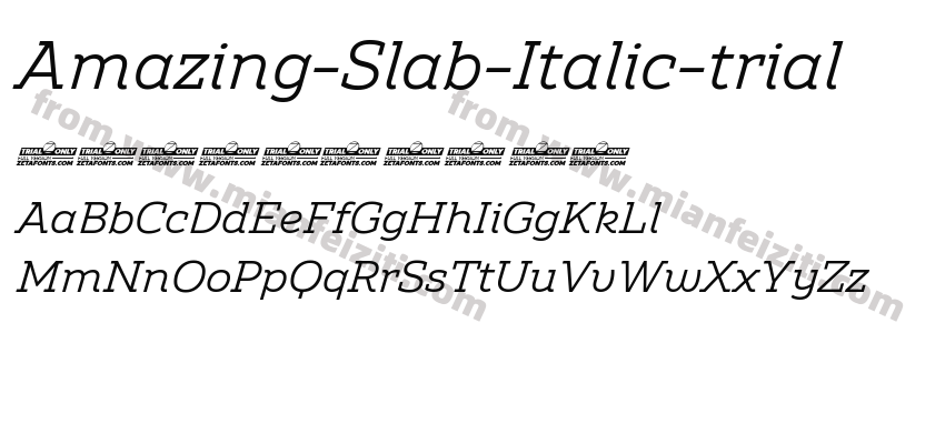 Amazing-Slab-Italic-trial字体预览