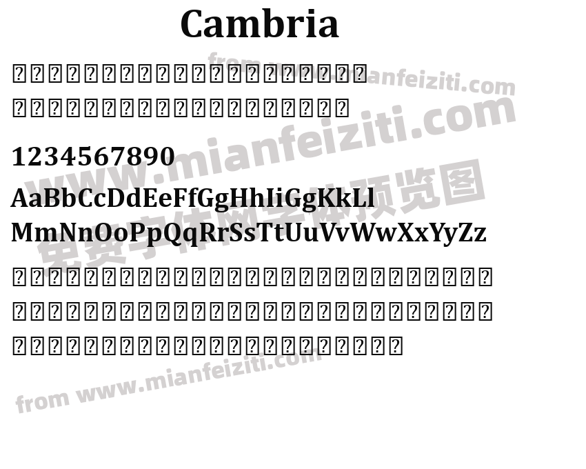 Cambria Bold预览图2