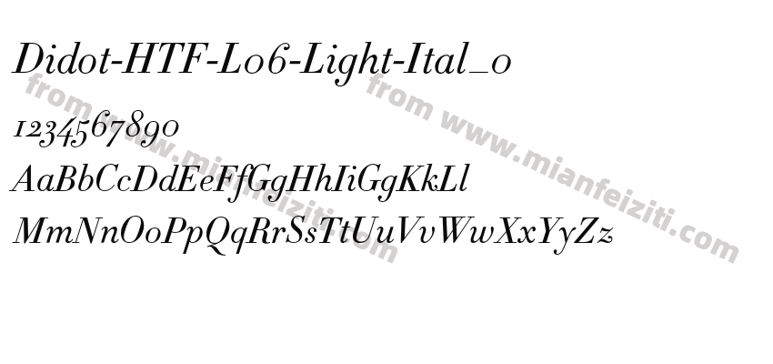 Didot-HTF-L06-Light-Ital_0字体预览
